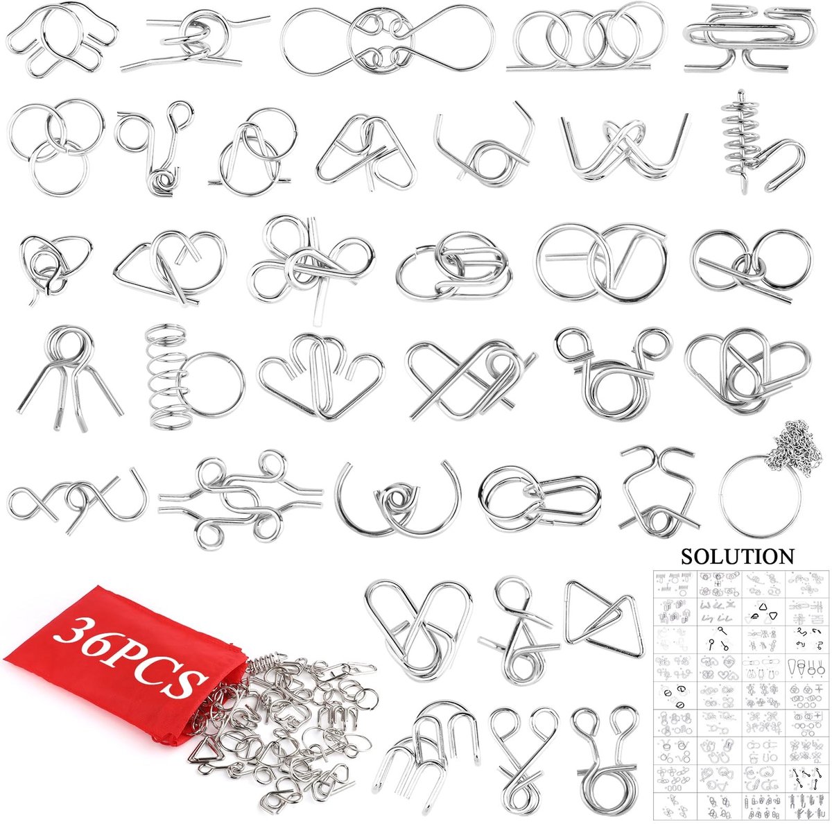 Omgoods - 36 Stuks Puzzel Spelset voor Breintraining en Vermaak