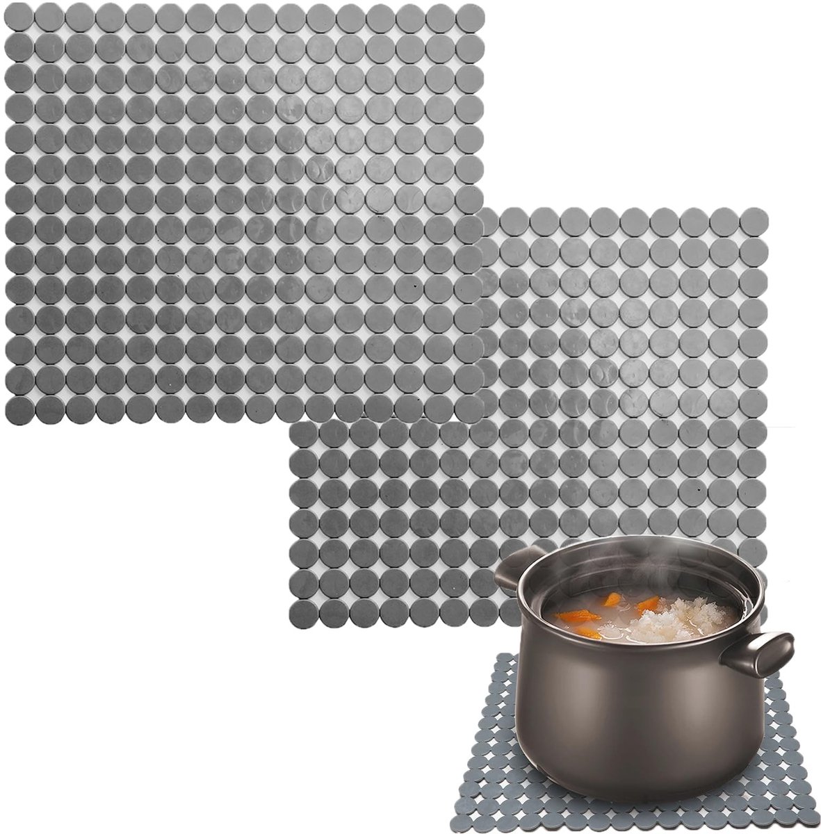 Omgoods - Drainer Mat voor Keuken en Badkamer, 2 Stuks 31 x 27.5 cm