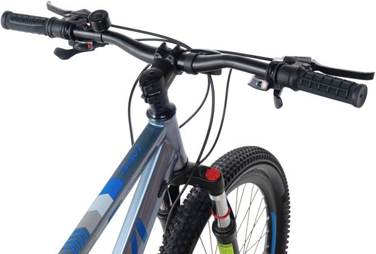 Davi Terrano – Mountainbike – 26 inch – 21 versnellingen – Schijfremmen – Voorvork met vering – Grijs/Blauw — afbeelding 4