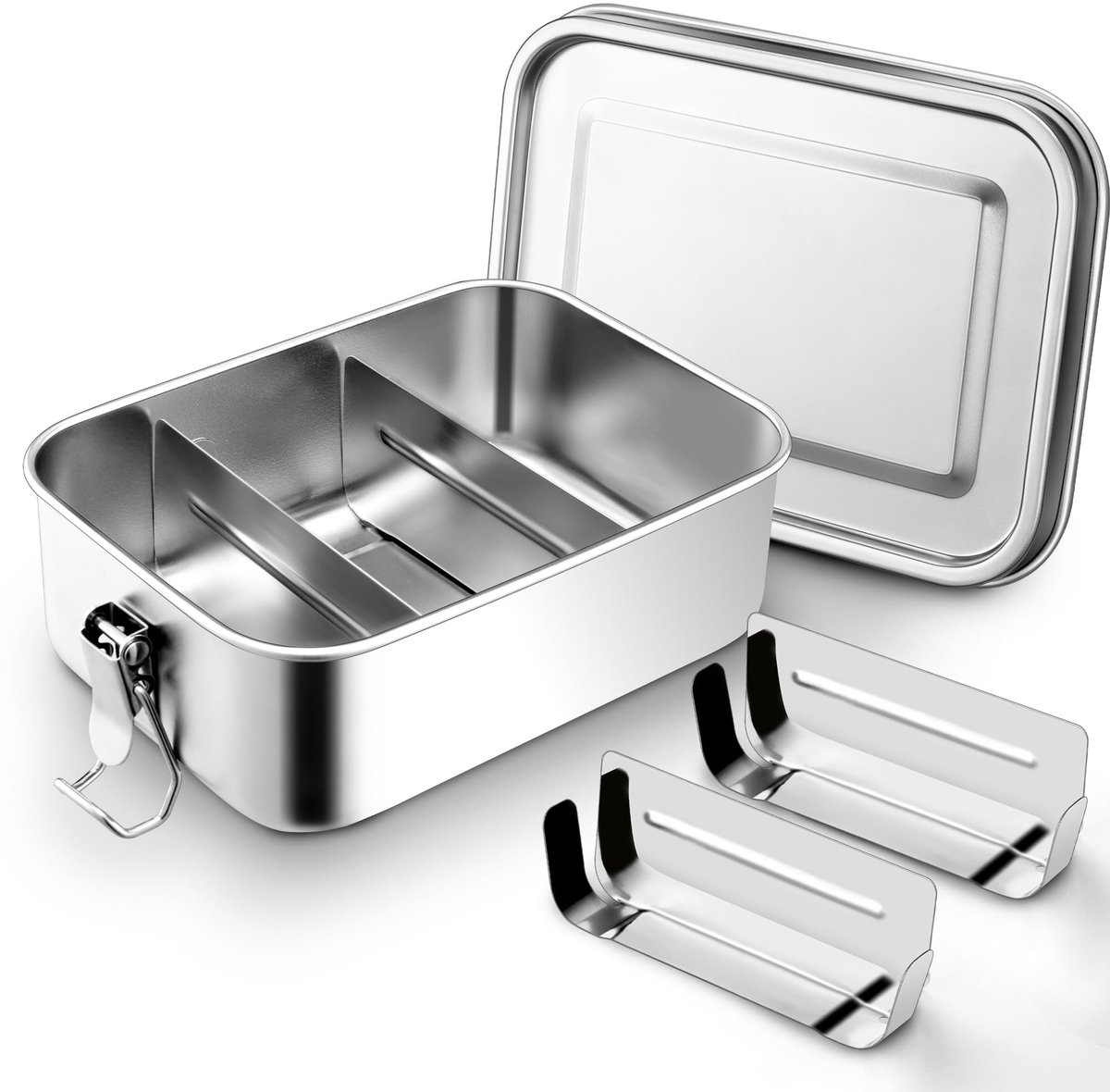 Omgoods - Roestvrijstalen Lunchbox met Vakken en Lekvrije Deksel