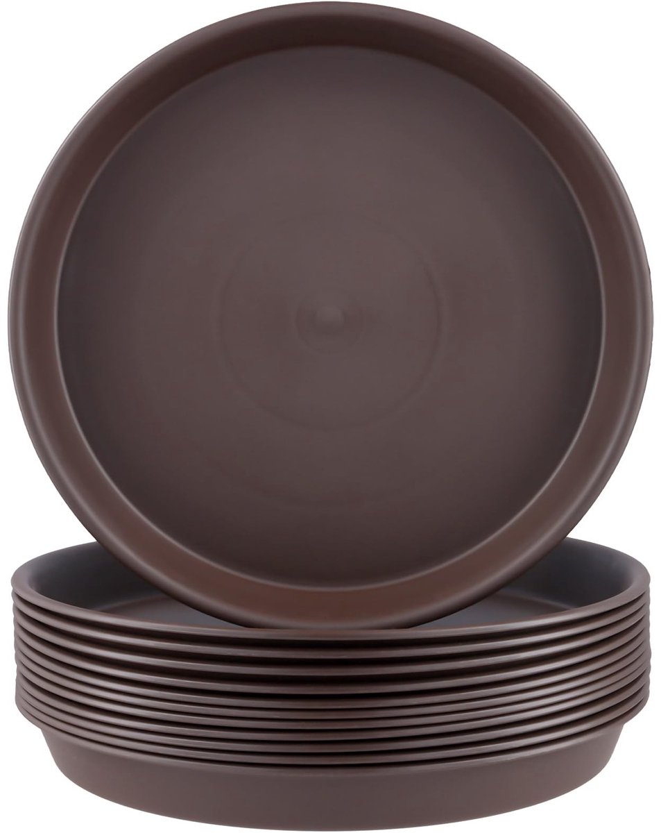 Omgoods 12 Stuks Plastic Plant Pot Saucer - 30cm Koffiekleurige Plantenschotels