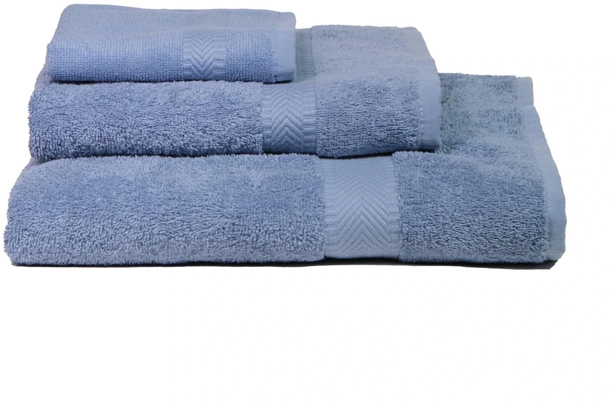 Omgoods - Handdoekenset Biologisch Katoen - Zacht en Absorberend Denim Blauw