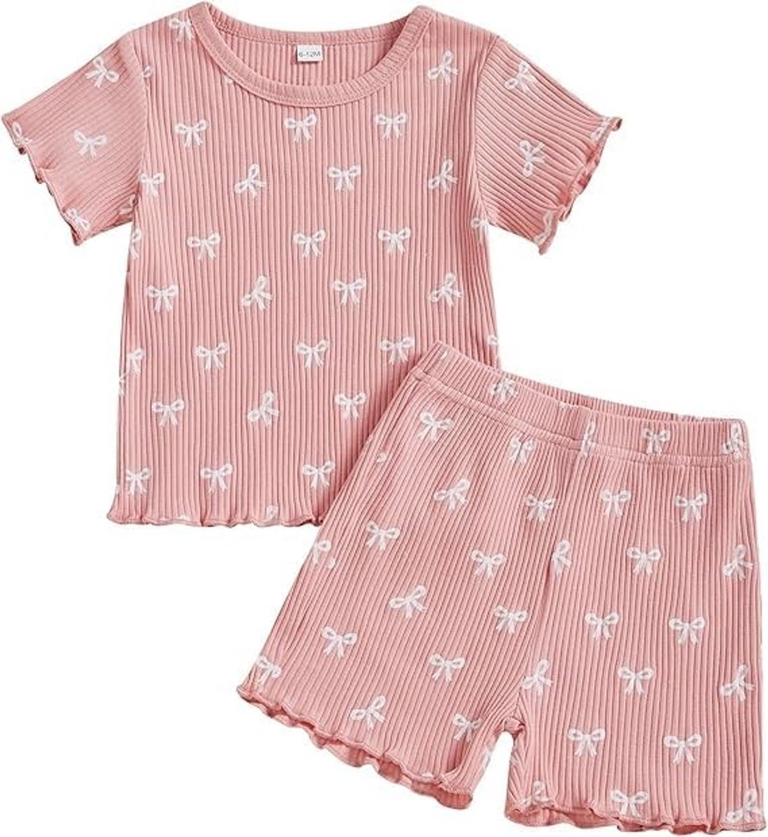 Omgoods - Zomeroutfit voor Baby Meisjes met Ruffles en Schattige Strik