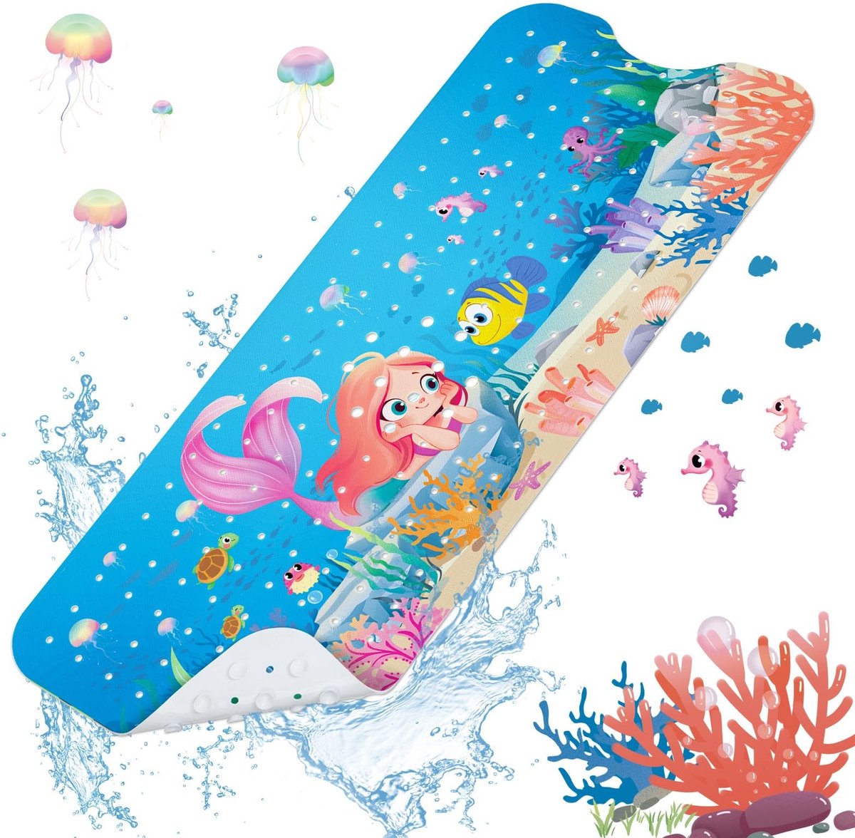 Omgoods - Antislip Badmat voor Kinderen 100 x 40 cm met Sterke Zuigkracht