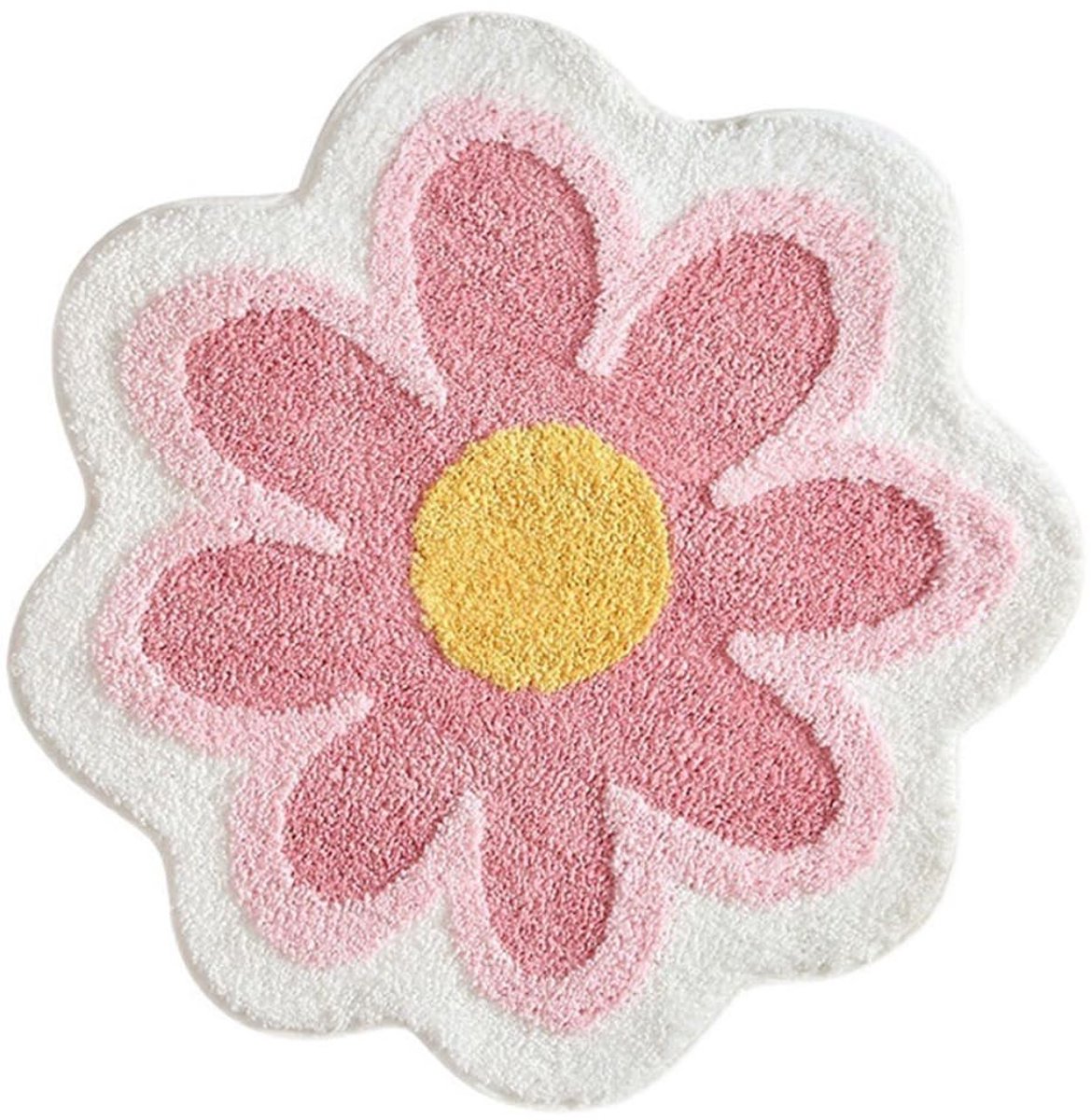 Omgoods - Flower Badmat - 60 x 60 cm, Antislip Daisies