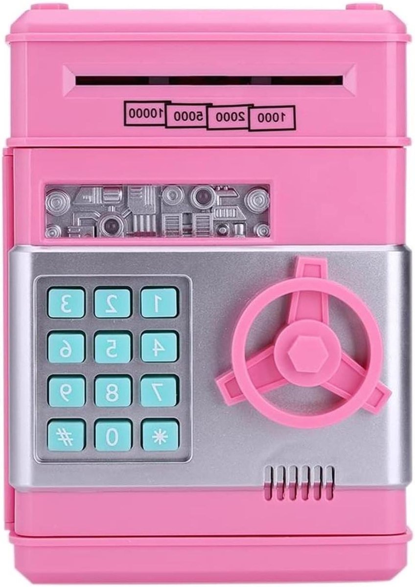 Elektronische Spaarpot - Kluis Spaarpot - Geld Besparen - Met Wachtwoord - 19 cm - Roze