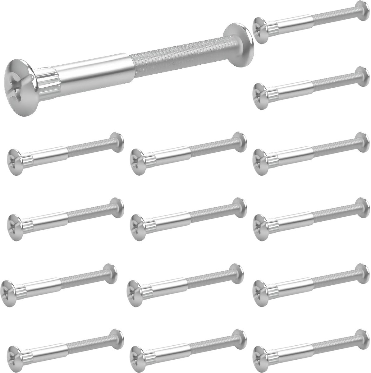 SnelShoppen - Pack van 30 M6 Verbindingselementen 65-76 mm Meubelverbindingen Kastverbindingen Schroeven voor Meubels, 15x Meubel Schroeven & 15x Huls