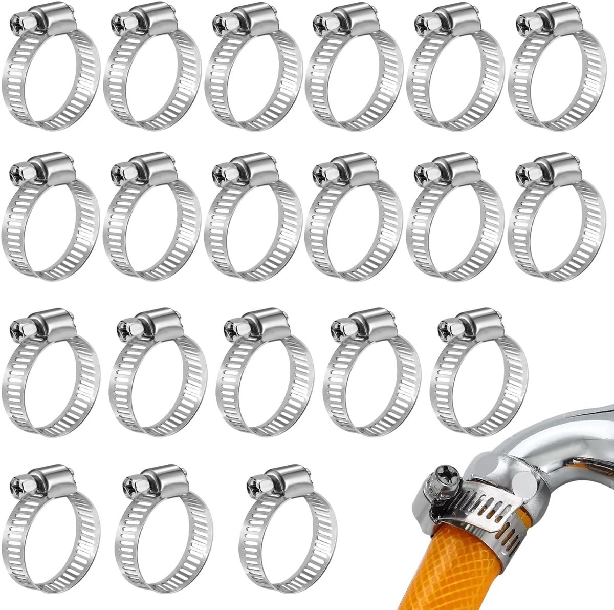 Hose Clamps 16-25mm - 20 Stuks - Verstelbaar - Geschikt voor diverse slangen - ShopVlot
