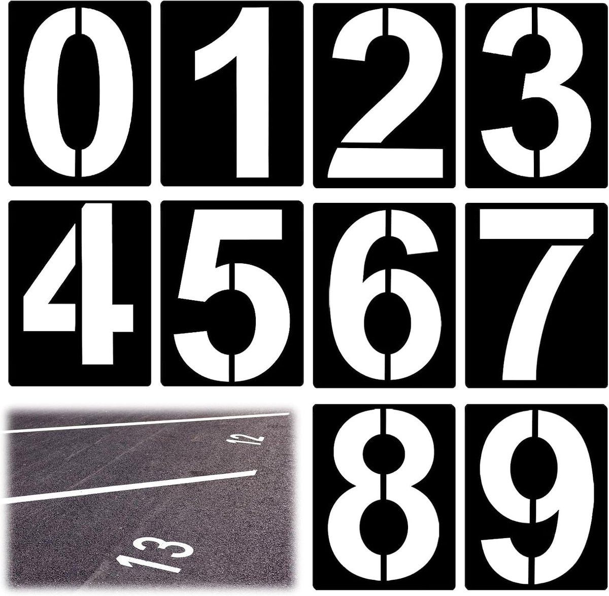 Number templates, large painting template, numbers 20 cm, spray stencils, numbers, reusable number templates, 10 - ShopVlot