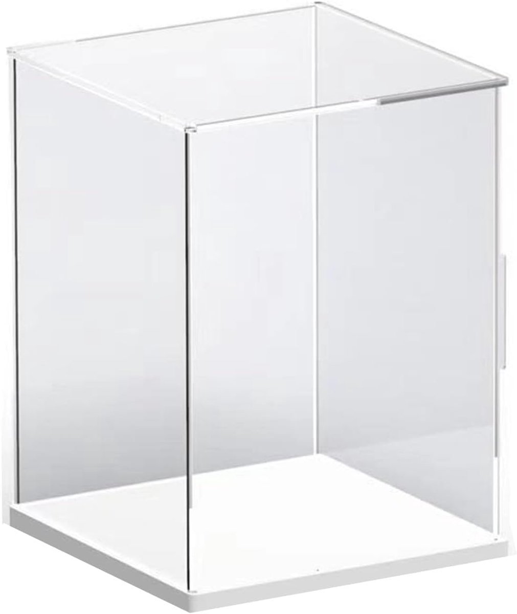 Acryl display case 15x15x25cm - witte basis - stofbescherming voor actiefiguren - eenvoudig te onderhouden - ShopVlot