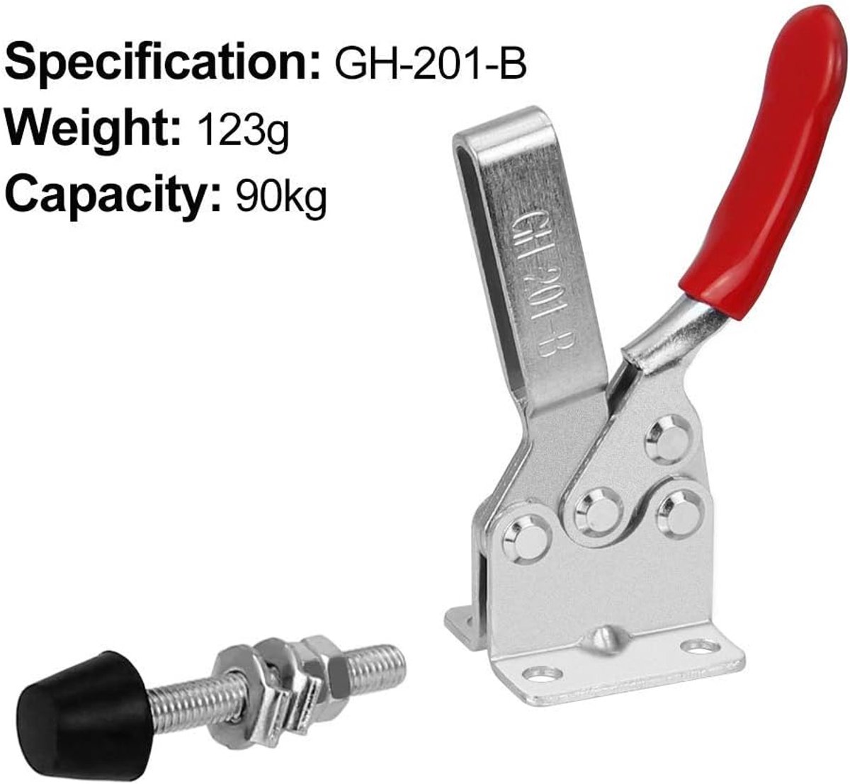 SnelShoppen - 4 Stuks Snelsluiting Toggle Klemmen 201B, Heavy Duty Latch met 185Kg Houdcapaciteit, Koud Gewalst Staal, Corrosiebestendig, M6 Gatmaat