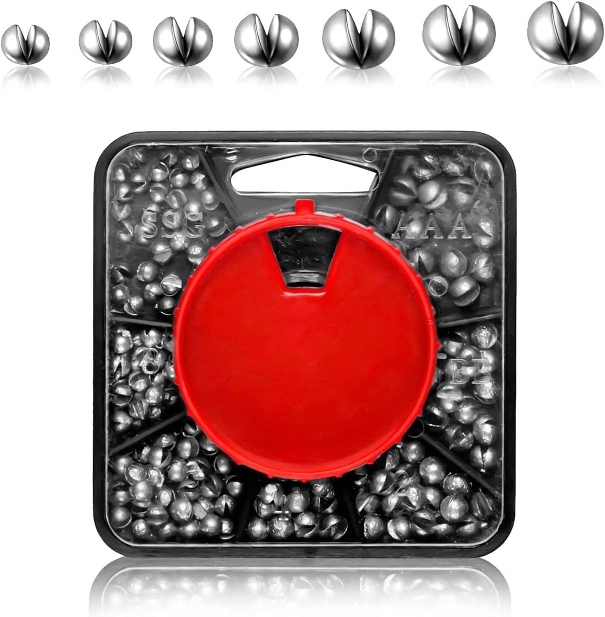 SnelShoppen - 160 Stuks Vislood met Opbergdoos, Corrosiebestendig en Slijtvast, Lichtgewicht 0.2g/0.5g/0.7g/0.8g/1g/1.3g/1.4g voor Professionele en Ho