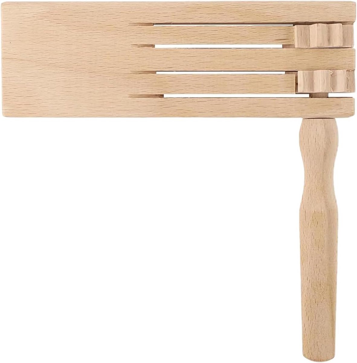 Houten Rammelaar - Muziekinstrument Kinderen - Feest Geluiden - Robuuste Houten Constructie - 16 x 16 x 3 cm