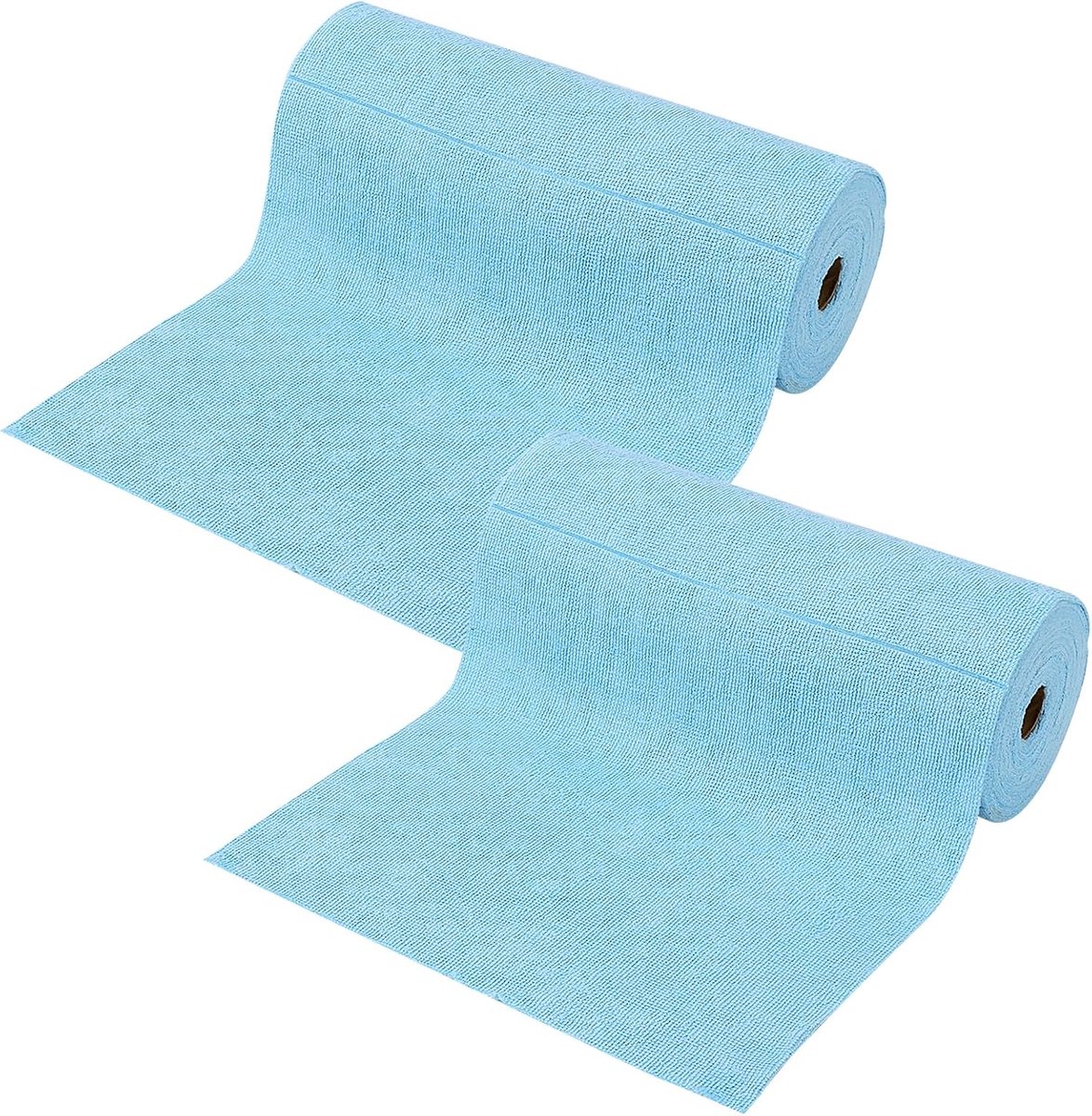 SnelShoppen - 2 Rollen Microvezel Schoonmaakdoeken 50 Vellen per Rol 30 x 30 cm Blauw Afbreekbare Schoonmaakdoeken voor Ramen, Keuken, Auto