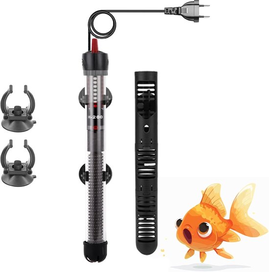 SnelShoppen - Aquarium Verwarmer 60L 50W, Verstelbare Verwarmingsstaaf met Zuignappen, Waterdichte Thermostaat voor Viskom en Aquarium (220-240V)