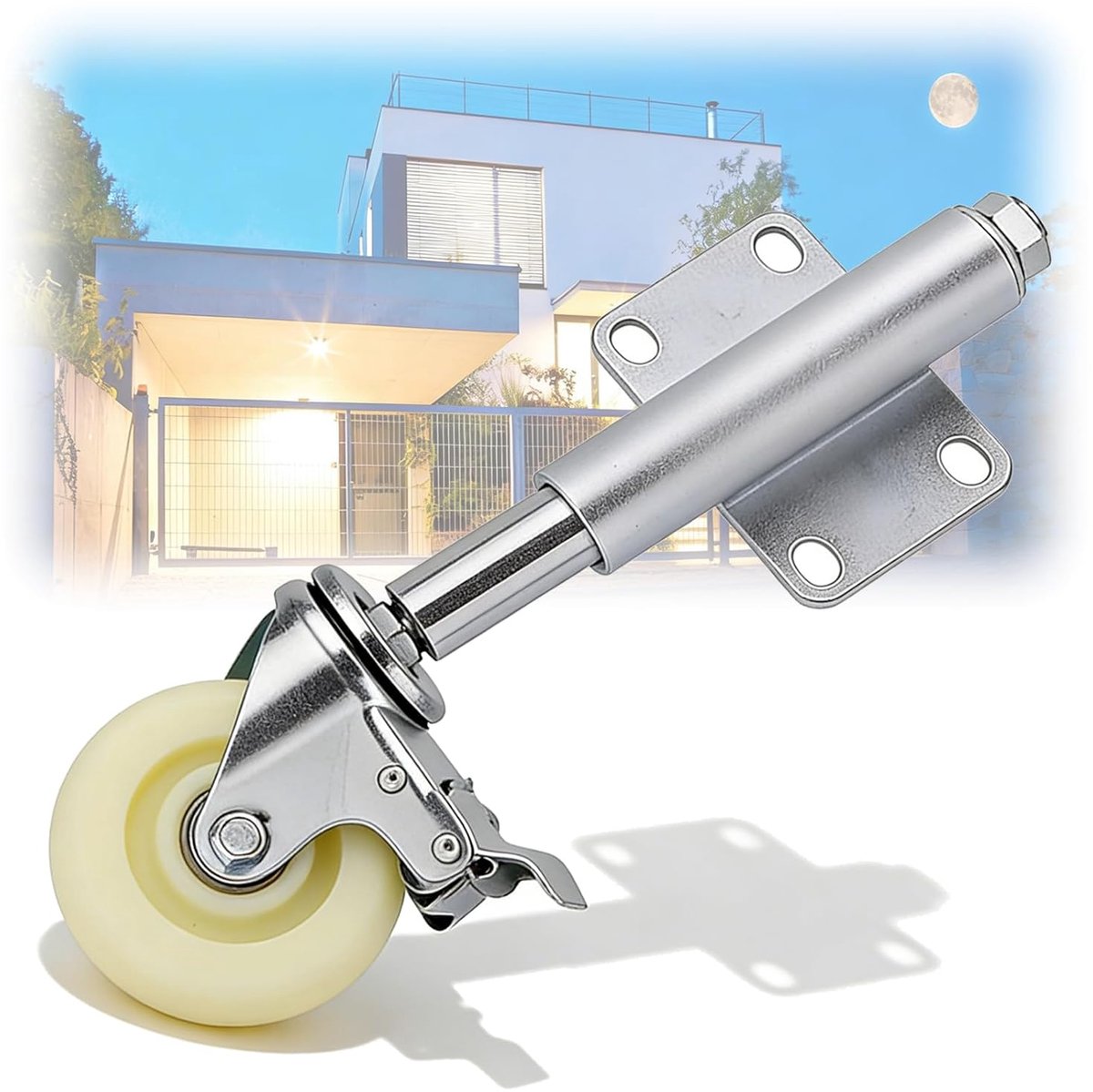 Spring Loaded Gate Wheels, Diameter 50 mm, Swivel Gate Roller, Wheel with Robust Suspension, Load Capacity 50 kg, for - ShopVlot