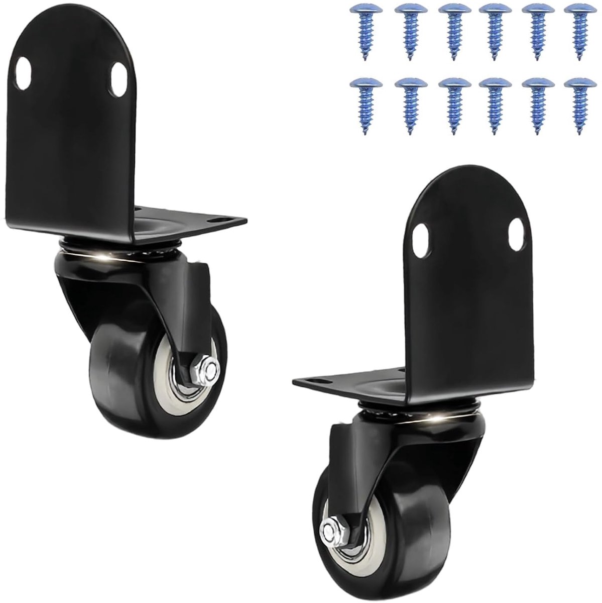 Heavy Duty Wheels, Small, 2 Pieces Furniture Casters, 50 mm Screw-On Casters, 360° Rotation, Table Casters, Each with - ShopVlot