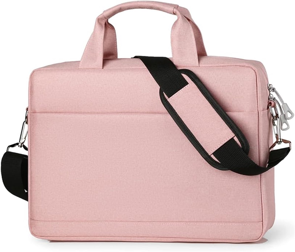 Bobypet - Luxe Laptoptas 15.6 inch met Schouderband - Waterafstotende Laptop Schoudertas en Handtas - Gevoerde Documententas en Werktas voor Dames en Heren - Roze