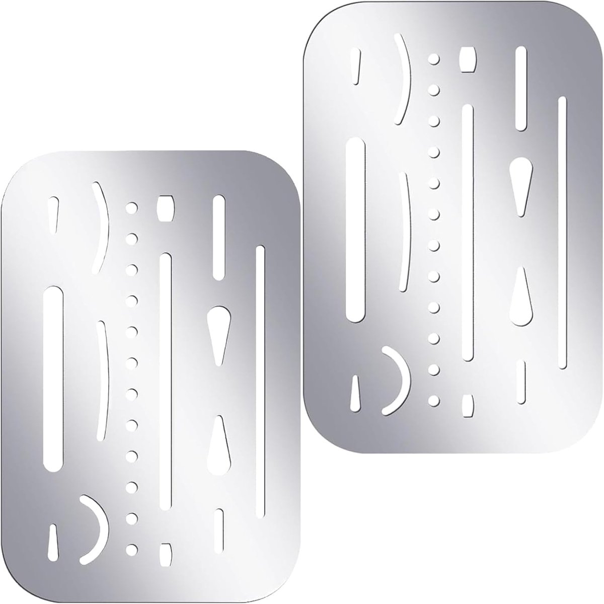 SnelShoppen - Set van 2 planttemplates van roestvrij staal voor pirograberen en technische tekeningen - Precisie sjablonen voor kunstenaars en ontwerp