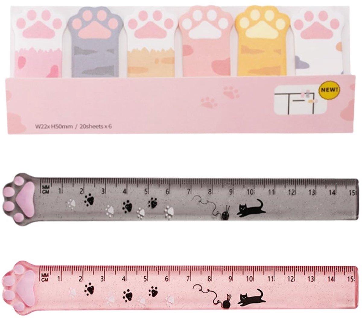 Meten, Onderstrepen en Tekeningen Maken met een Dierenpoot Liniaal van Plastic, Schoolbenodigdheden en Kantoorartikelen (15 cm)