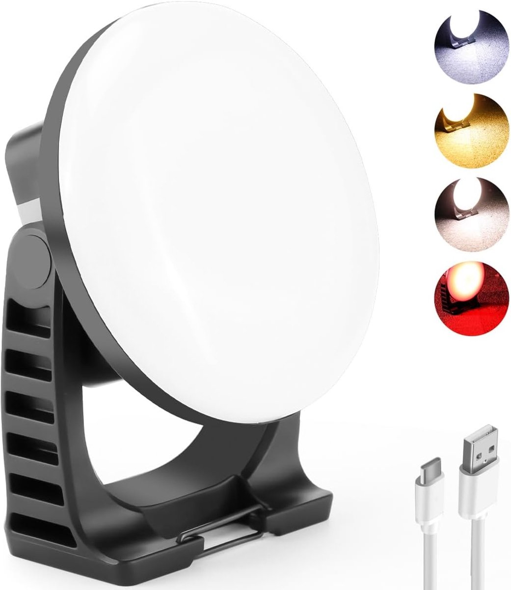 SnelShoppen - LED Campinglamp 40W, Oplaadbaar met Magnetische Stand, 15000 Lumen, 4 Modus, Waterdicht, Ideaal voor Kamperen, Vissen, Reparaties, Rotat
