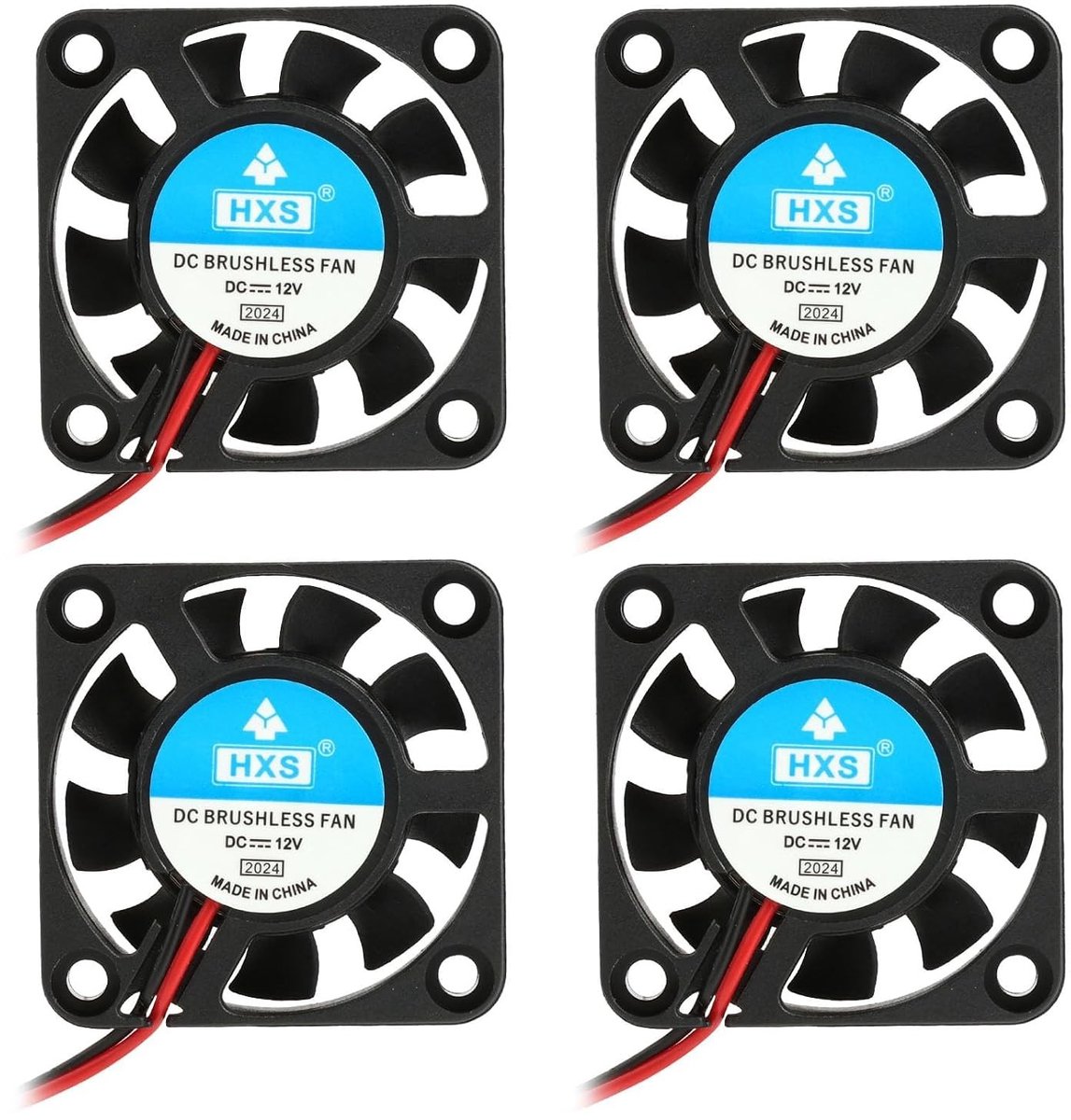 Stille 12V 40mm DC Koelventilatoren voor 3D Printers en Kleine Apparaten - 4 Stuks met 15cm Kabel, 40 x 40 x 10mm, Efficiënte Koeling en Betrouwbare Prestaties