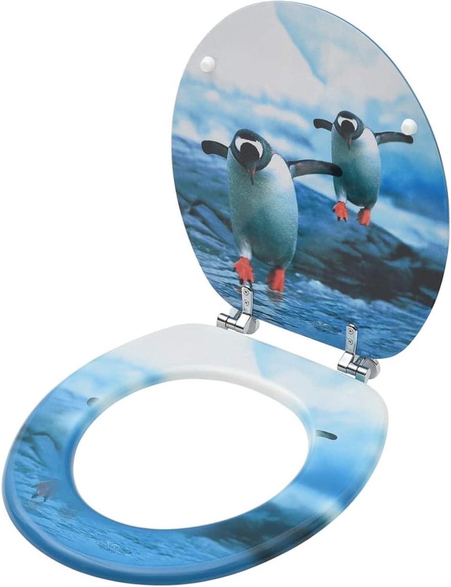 WC-bril met deksel - Toiletbril Bidet - Badkamer Stijl - MDF Robuust Duurzaam - Universeel Verstelbaar - Meerkleurig