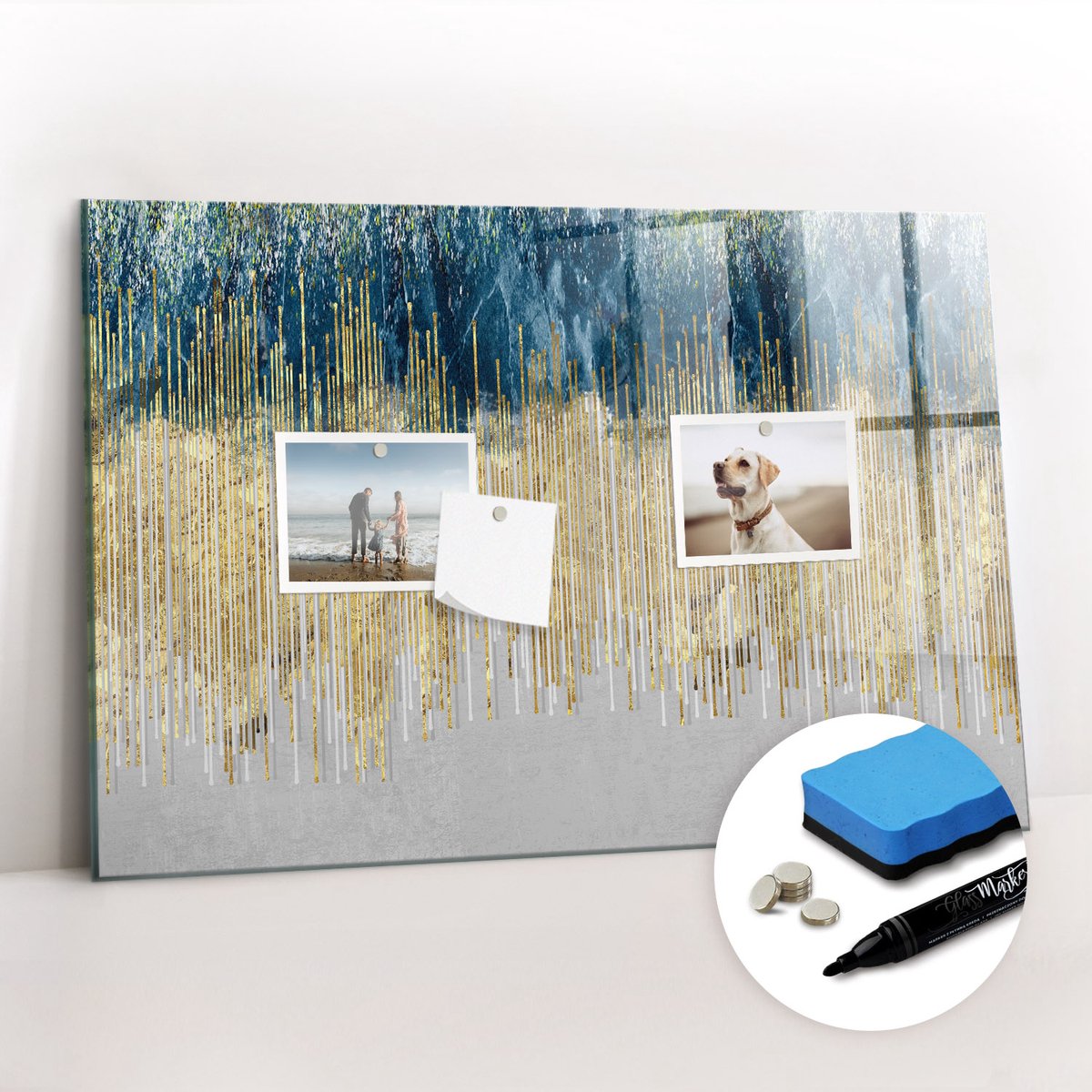 Tulup Whitebord - Decoratief patroon - 60 x 40 cm - Veelkleurig Magnetic Board - Gratis 5 Sterke Magneten + Whiteboard Marker & Wisser - Design Memobord - Magnetic Board - Inspiratiebord Kantoor