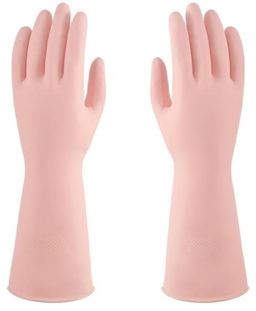 Huishoudhandschoenen – Maat M – Geschikt voor handpalmbreedte 8-9 cm – Afwashandschoenen – Waterdichte handschoenen – Extra dikke handschoenen – Duurzame handschoenen – Geschikt voor de winter – Schoonmaakhandschoenen