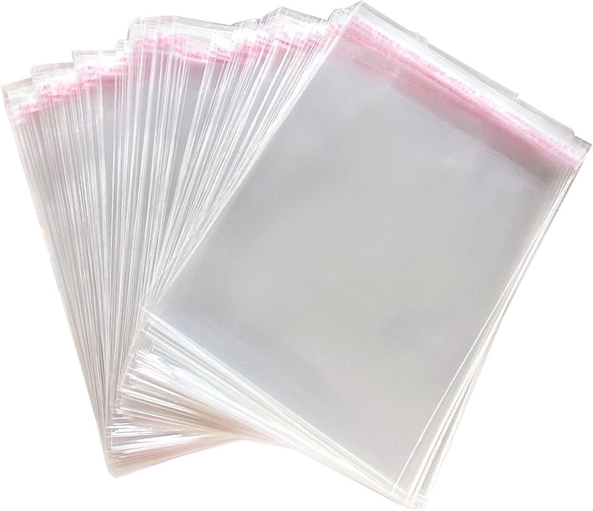 200pcs Zelfklevende OPP Tassen - Duidelijke Plastic Tassen voor Cadeaus, Koekjes en Snoep (18x20cm)