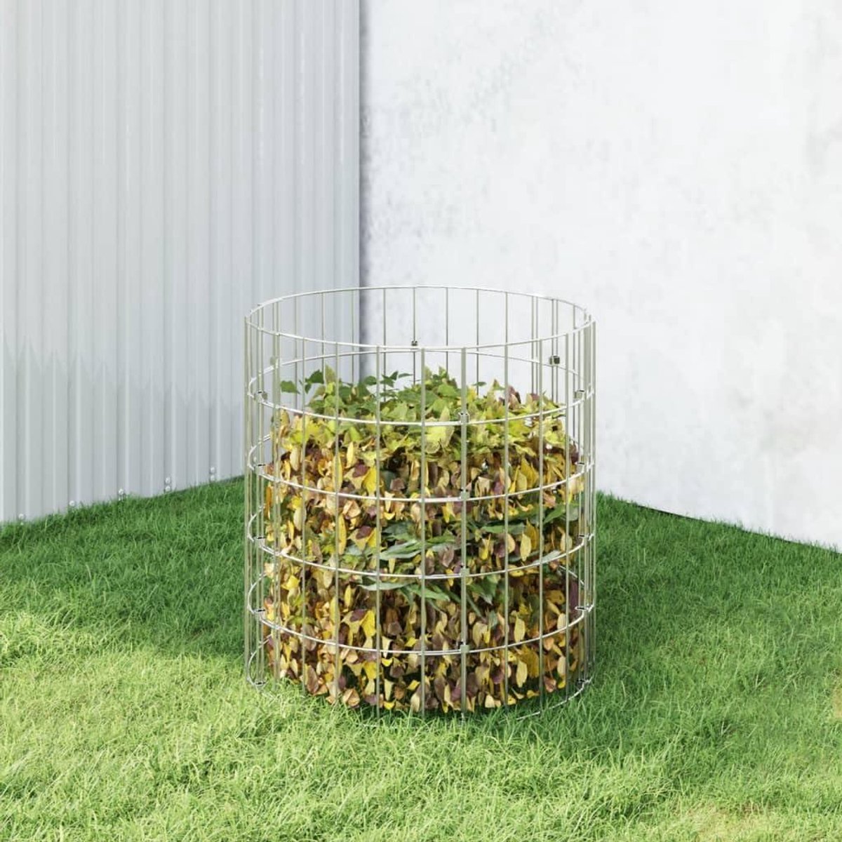 Compostbak Tuin - Compostcontainer Tuinafval - Afval Verwerken - Roestvrij Gegalvaniseerd Staal - 50x50 cm - Zilver