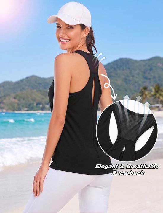 Dailygoods- Sport Tanktop Dames - Mouwloos - Sneldrogend - Ademend - UV-bescherming - Mesh-inzetstuk - Losse Pasvorm - Sportshirt van Dailygoods — afbeelding 4