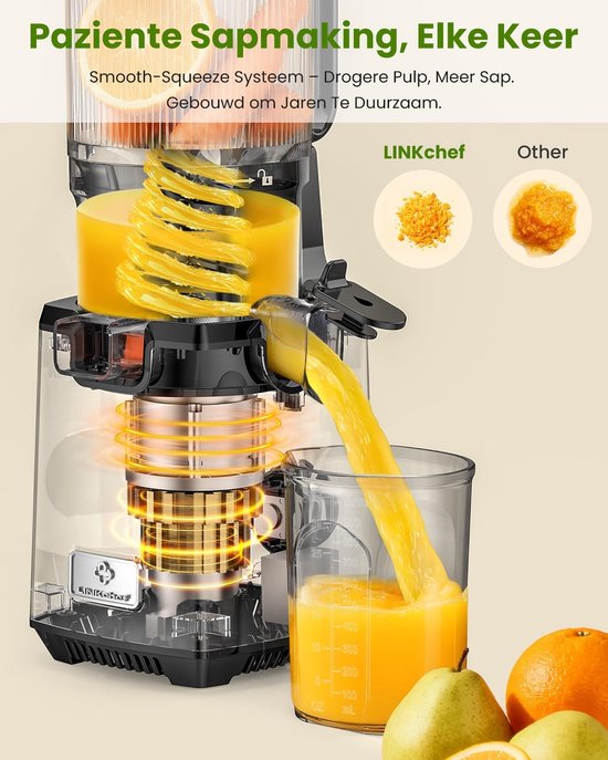 Slowjuicer 1,8L - Cold Press Juicer - 130 mm Vulopening - BPA-vrij - 250W — afbeelding 4