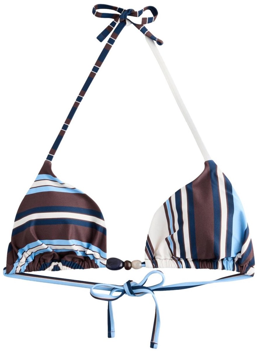 Next - Dames - Driehoekige bikinitop met kraaltjes - Bruin