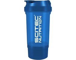 Scitec Nutrition Scitec Nutrition ® - Traveler Shaker (Blue) - Blauw - Shakebeker met ingebouwd opbergcompartiment - anti-lek - shakebekers