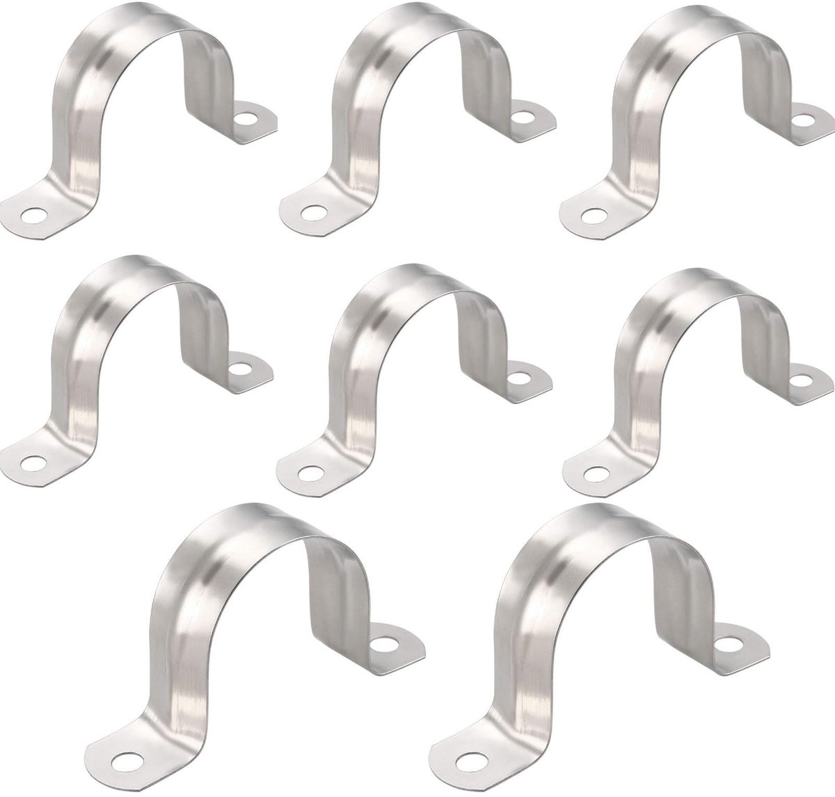 Dailygoods- Pijpband 35mm - 8 Stuks - Roestvrij Staal - Corrosiebestendig - Duurzaam - U-vormige Klemmen - Buisklem