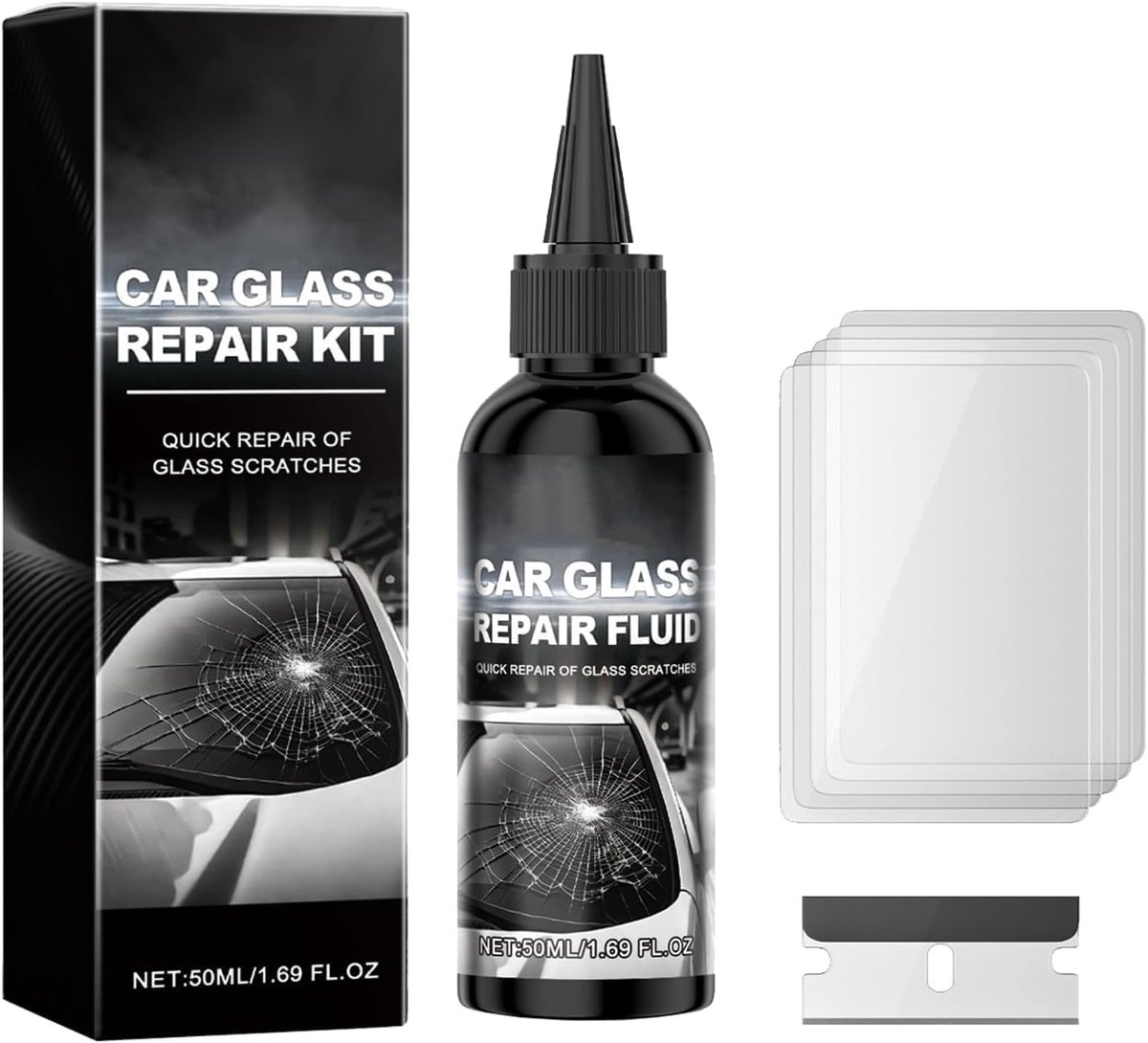 SnelShoppen - Windschutzscheiben Reparaturset Auto Glas Reparatieset voor Windschade, 50ml Reparatievloeistof voor Auto Windschermen, Effectieve Glash