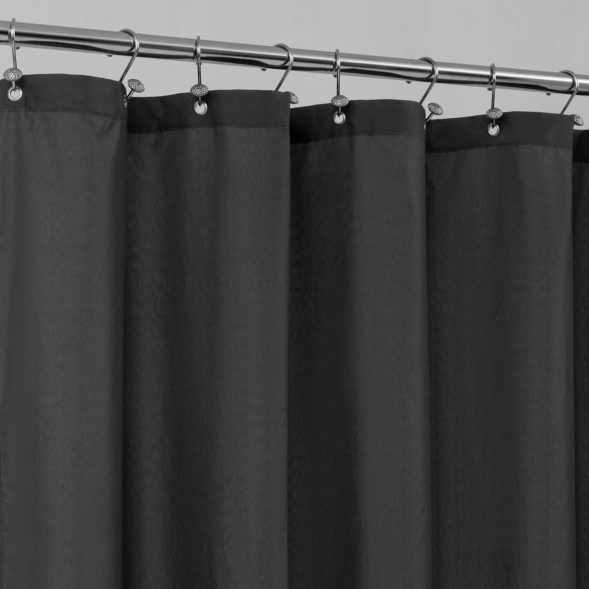 SnelShoppen - Alyvia Spring Douchegordijn 183x183 cm, waterdichte stof, hotelkwaliteit, met 3 magneten, premium badkamerbekleding, zwart, licht en was