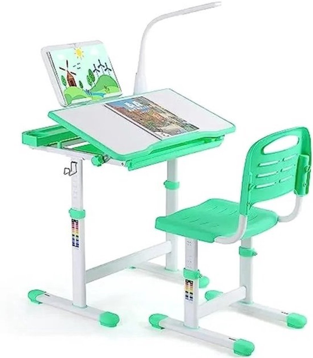 Kinderbureau en Stoel Set – Kindermeubel – Schrijftafel – Studiebureau – Kinderwerkplek – 