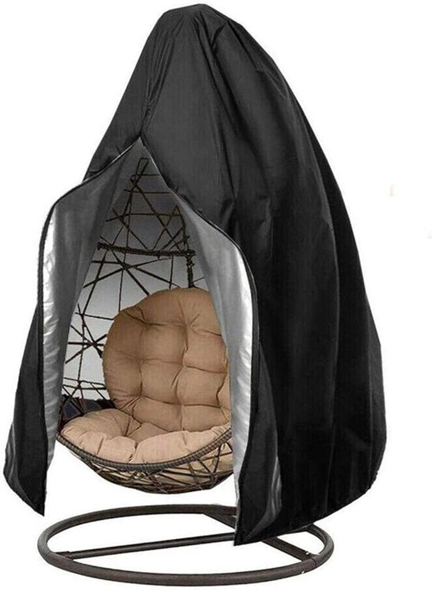 Stoelhoes voor Hangende Eierstoel - Waterdicht en Anti-UV - Oxford Stoelhoezen voor Buiten - Zwart - 190 x 115 cm