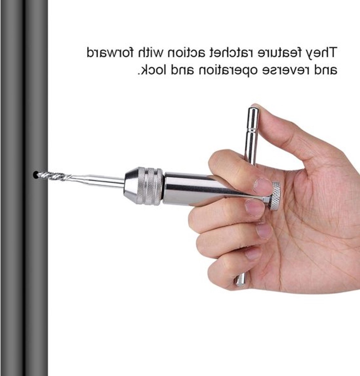Verstelbare T-bar ratchet tappendel voor M3-M8 en M5-M12, ideaal voor taps en draadsatz