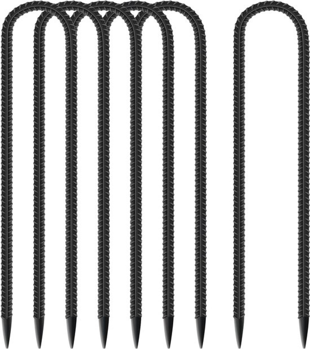 6 Stuks Grondankers 30 cm Lang, U-Haak Tent Pegs voor Beveiliging van Tent, Trampoline en Tuinpolen