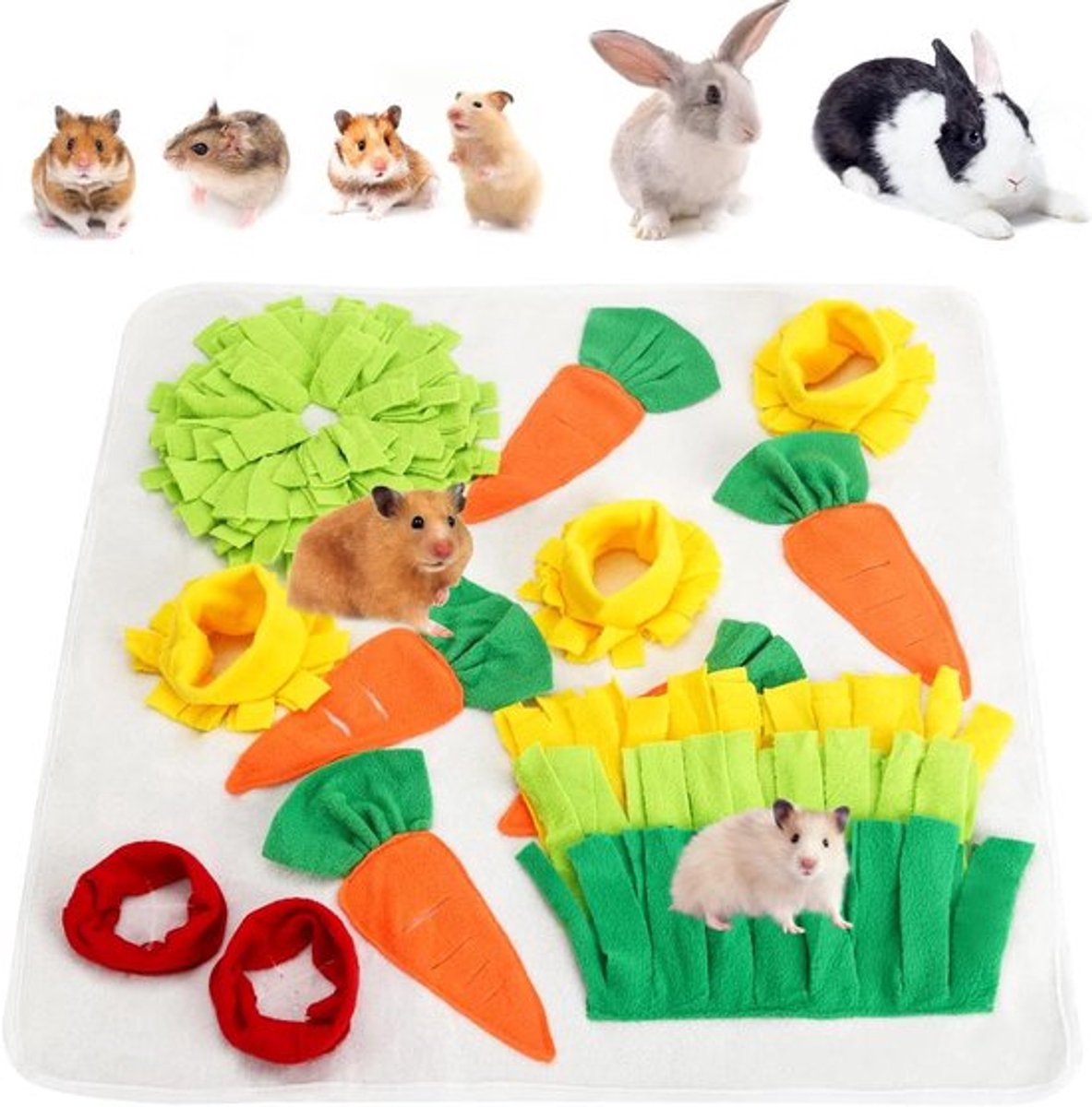 Snuffelmat voor Langzame Voeding en Stress Release voor Konijn, Cavia’s, Puppy’s en Meer (Vierkant) Snuffelmat voor Langzame Voeding en Stress Release voor Konijn, Cavia’s, Puppy’s en Meer (Vierkant)