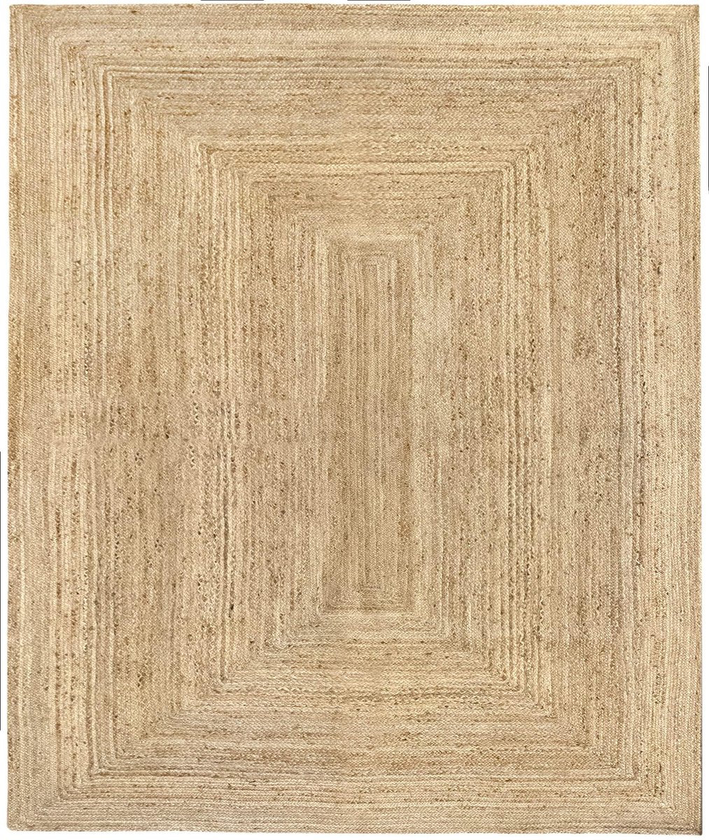 SnelShoppen - Vloerkleed van Jute 300x250cm, Natuurlijk Tapijt Alhambra, Handgeweven Vloerkleed voor Woonkamer, Slaapkamer, Eetkamer, Gang, Ingang