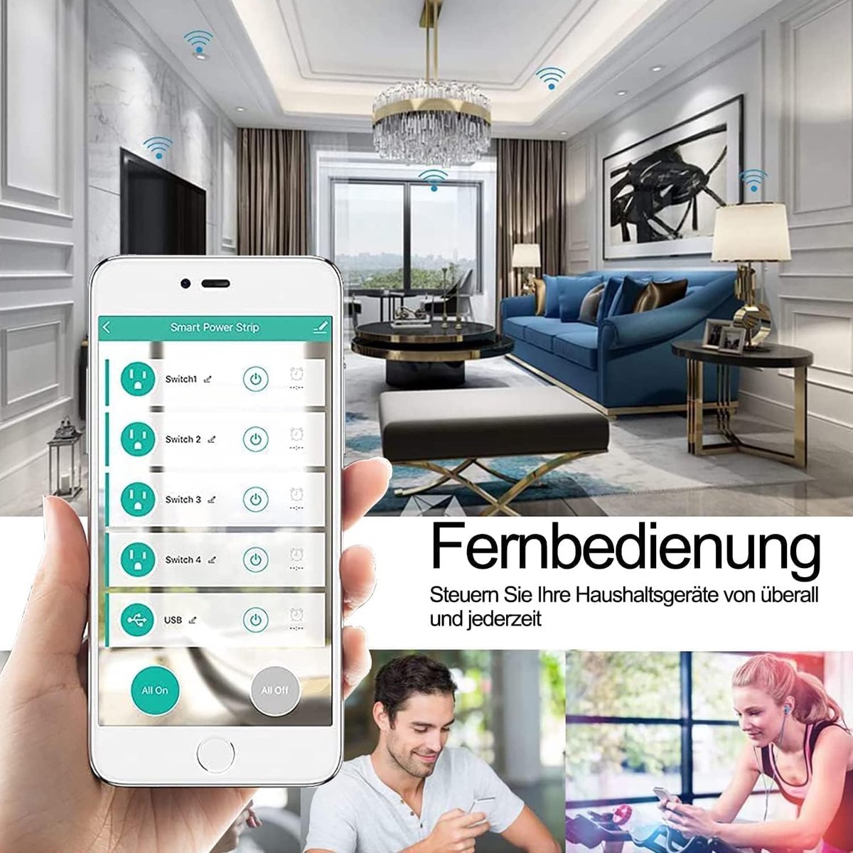 SnelShoppen - Alexa Zigbee Smart Stekkerdoos Wifi 302 - Slimme Meerdere Stopcontacten - Energiezuinig, Wit, Voor Thuis, Tuin en Kantoor