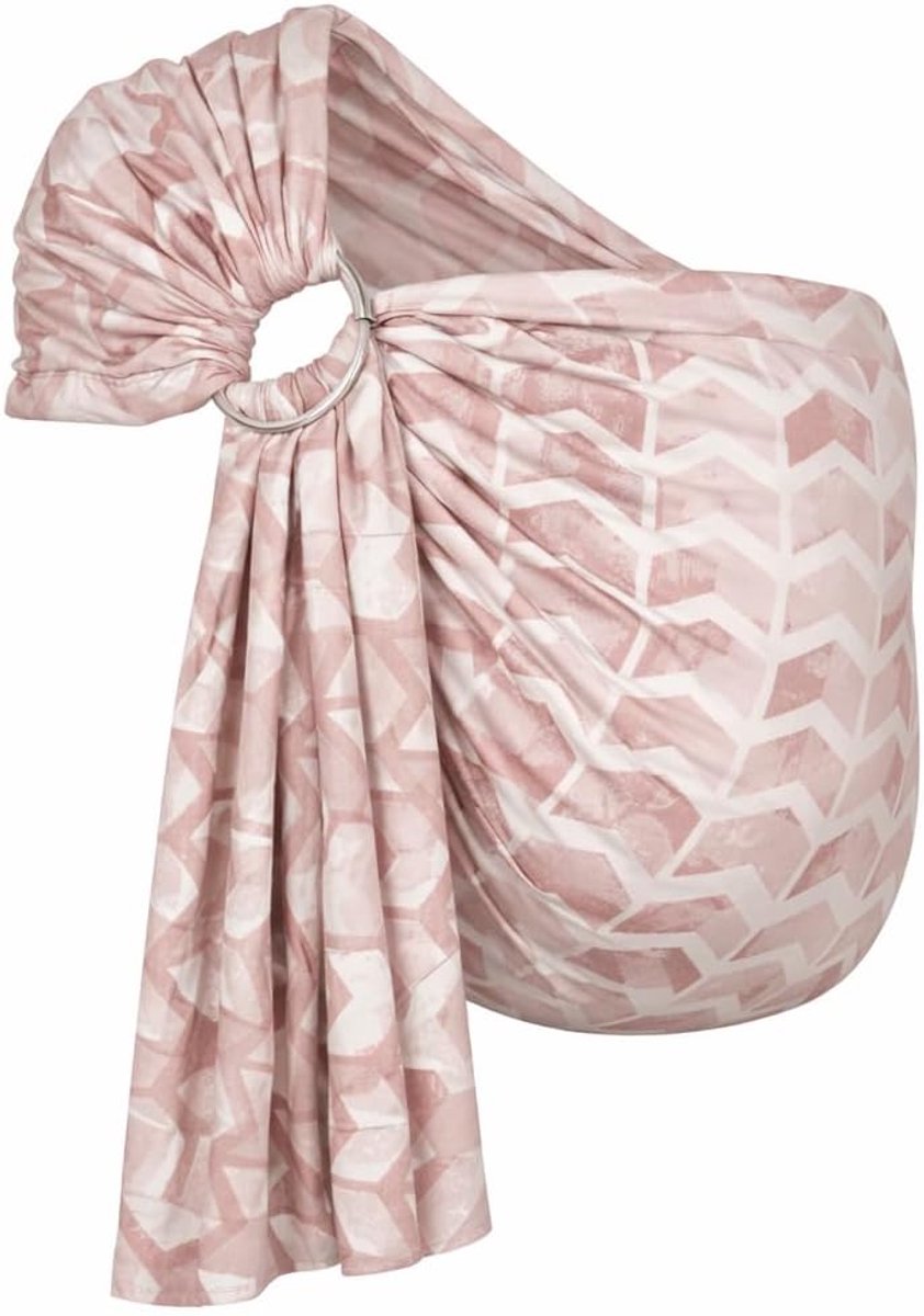 Ring Sling Draagdoek - Babydrager - Baby Dichtbij Houden - Biologisch Katoen - Vanaf Geboorte - Amsterdam Zwart – foto 7