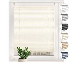 Plisségordijn Crush - Raambekleding geplooid - Inkijk weren - Snelle montage zonder boren - 60x120 cm - Ecru