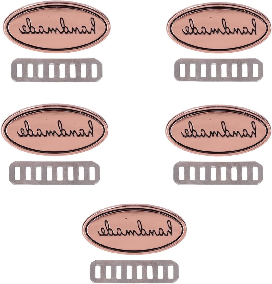 Handgemaakte Metalen Tags - Kleding Labels - DIY Kleding Decoratie - Metalen Legering - 5 Stuks - Rose Goud