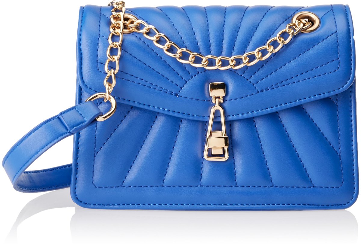 SnelShoppen - Dames Handtas Shopper Blauw, Hoogwaardig Imitatieleer, Goudkleurige Sluiting, Eén Maat, Perfect voor Feest en Dagelijks Gebruik