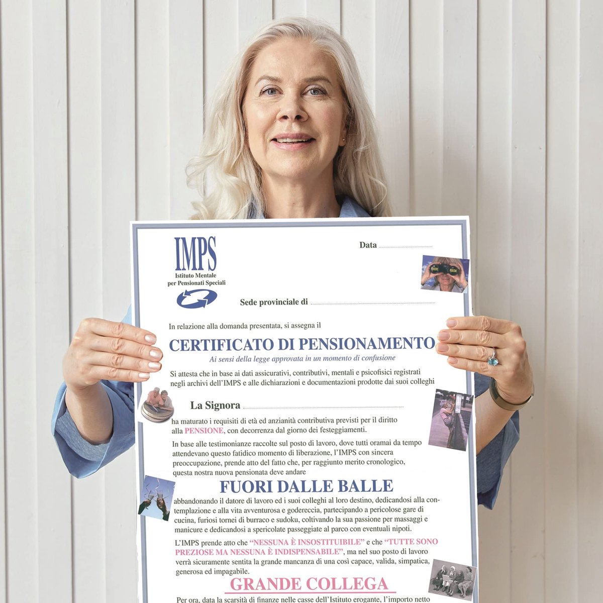 SnelShoppen - Bombo Pensiocertificaat voor Vriendin met Geluksbrenger - Origineel Cadeau voor Verjaardag, Vriendschap, en Speciale Gelegenheden - Incl